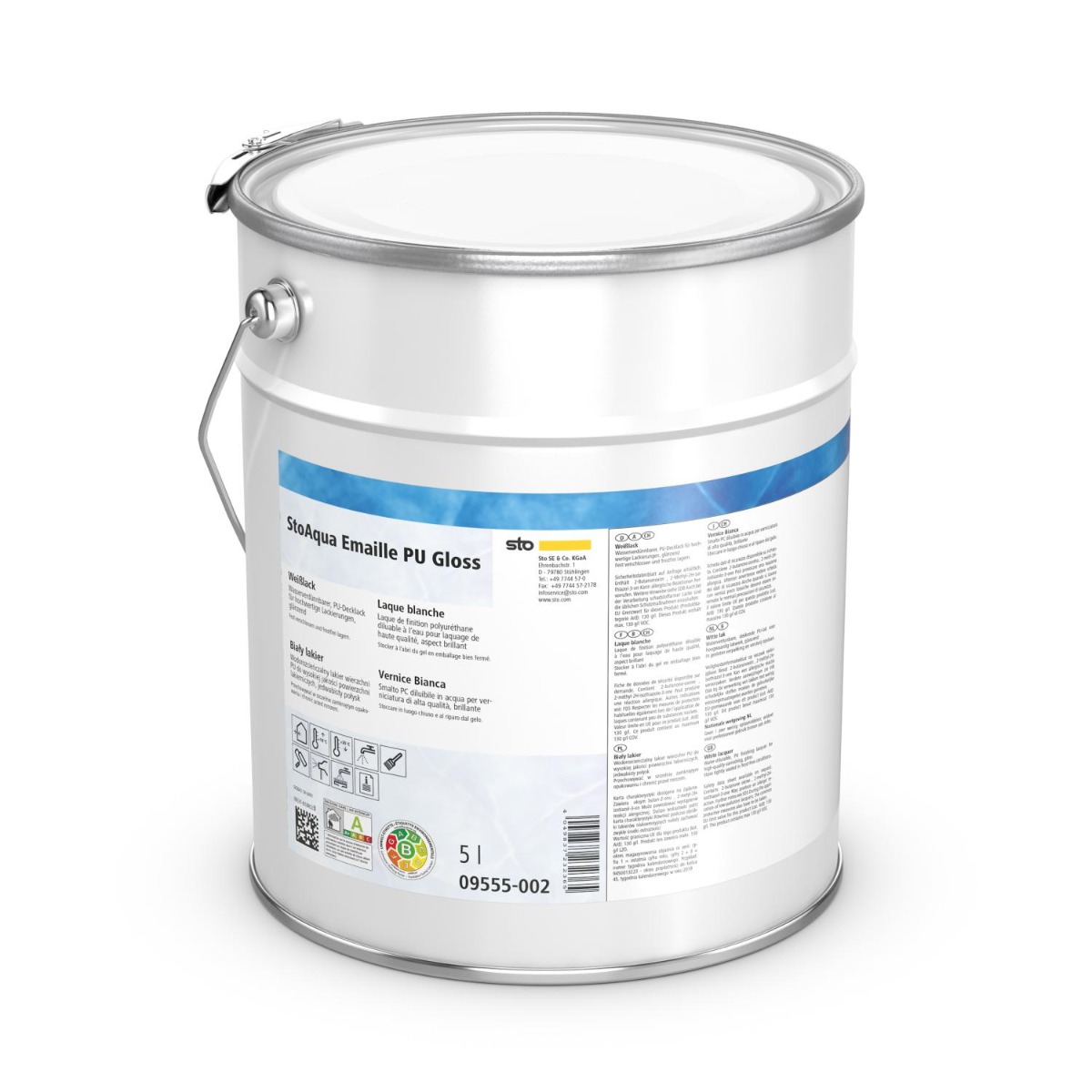 StoAqua Emaille PU Gloss-Weiß-5 Liter Dose