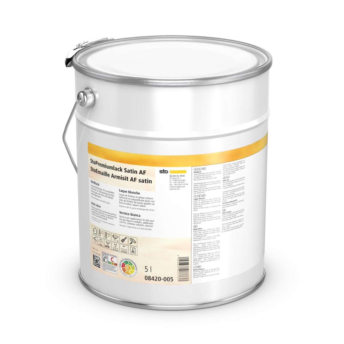 Sto-Premiumlack Satin AF-Weiß-5 Liter Dose